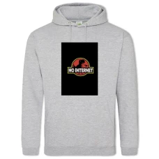 Hoodie with Print Jurassic Park No Internet - 2XL grey
