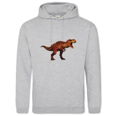 Hoodie with Print Jurassic Park Cute Dinosaur - 2XL grey