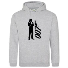 Hoodie with Print James Bond Logo - 2XL grey