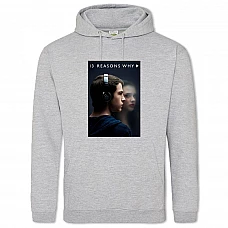 Hoodie with Print 13 Reasons Why Clay Jensen Hero - 2XL grey
