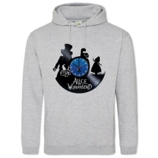 Hoodie with Print Alice In Wonderland Clock - 2XL grey