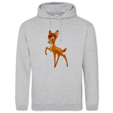 Hoodie with Print Bambi Deer - 2XL grey