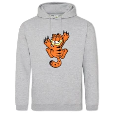Худи с принтом Гарфилд Царапка Кот - 2XL серый