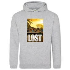 Hoodie with Print Lost Theme - 2XL grey