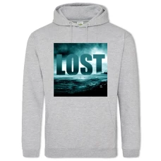 Hoodie with Print Lost Logo - 2XL grey
