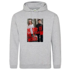 Hoodie with Print The End Of The F *** Ing World Heroes Print - 2XL grey