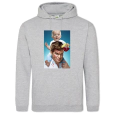 Hoodie with Print Dexter Cute Hero Print - 2XL grey