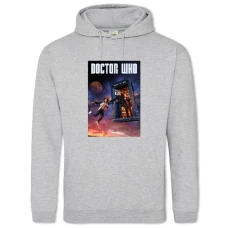 Hoodie with Print Doctor Who Theme - 2XL grey