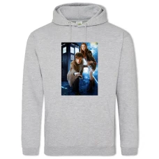 Hoodie with Print Doctor Who Heroes Print - 2XL grey
