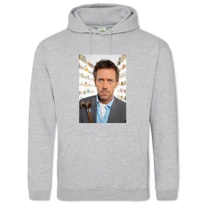Hoodie with Print House, M.D. Main Hero - 2XL grey