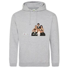 Hoodie with Print Friends Heroes Print - 2XL grey