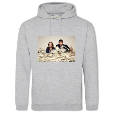 Hoodie with Print Bones Print Heroes - 2XL grey