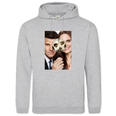 Hoodie with Print Bones Theme Print - 2XL grey
