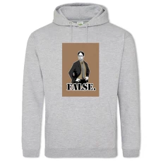 Hoodie with Print Office False Print - 2XL grey