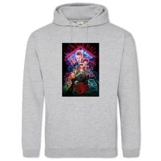 Hoodie with Print Stranger Things Theme - 2XL grey