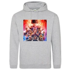 Hoodie with Print Stranger Things Main Heroes - 2XL grey