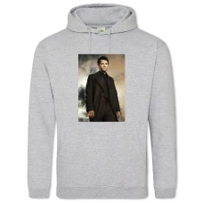 Hoodie with Print Supernatural Castiel Angel Hero Print - 2XL grey
