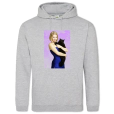 Hoodie with Print Sabrina, The Teenage Witch With Cat Salem - 2XL grey