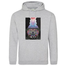 Hoodie with Print The 100 Cute Print - 2XL grey