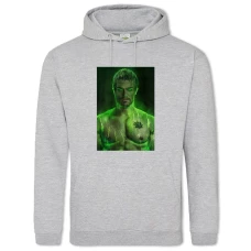 Hoodie with Print Arrow Green Print - 2XL grey