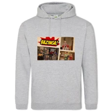 Hoodie with Print The Big Bang Theory Bazinga Heroes - 2XL grey