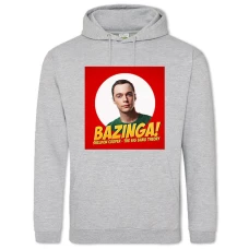 Hoodie with Print The Big Bang Theory Bazinga Sheldon - 2XL grey