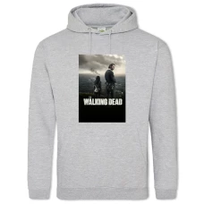 Hoodie with Print The Walking Dead Rick Grimes And Michonne Print - 2XL grey