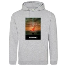 Hoodie with Print Chernobyl Thematical Print - 2XL grey