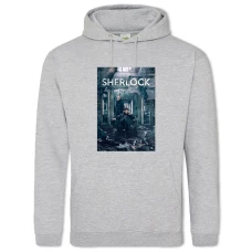 Hoodie with Print Sherlock Theme - 2XL grey