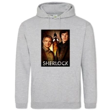 Hoodie with Print Sherlock Heroes - 2XL grey