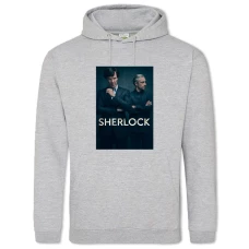 Hoodie with Print Sherlock Heroes Print - 2XL grey
