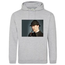 Hoodie with Print Sherlock Holmes Hero - 2XL grey