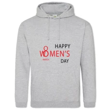 Hoodie with Print On The 8Th Of March! Happy Women's Day - 2XL grey