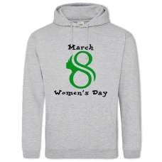 Hoodie with Print On The 8Th Of March! Women's Day Green Print - 2XL grey