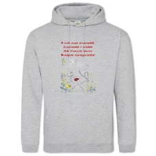 Hoodie with Print On The 8Th Of March! Happiness Woman Is Beautiful 2 - 2XL grey