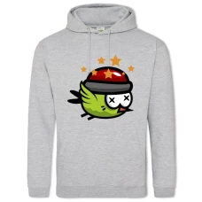 Hoodie with Print Flappy Bird Green Bird - 2XL grey