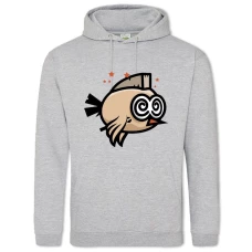 Hoodie with Print Flappy Bird Hypnosis Bird - 2XL grey