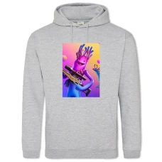 Hoodie with Print Fortnite Bright Print - 2XL grey