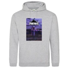 Hoodie with Print Fortnite Hero Logo - 2XL grey