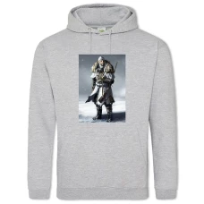 Hoodie with Print Frostpunk Cute Hero - 2XL grey