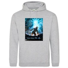 Hoodie with Print Halo Print - 2XL grey