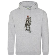 Hoodie with Print Halo Powerfull Hero - 2XL grey