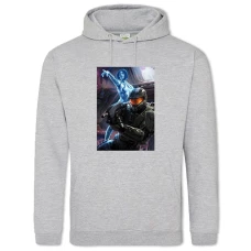 Hoodie with Print Halo Heroes Print - 2XL grey