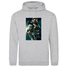 Hoodie with Print Halo Powerfull Hero Print - 2XL grey