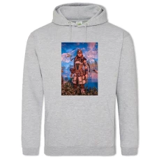 Hoodie with Print Horizon Zero Dawn Powerfull Girl - 2XL grey