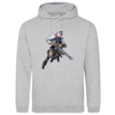 Hoodie with Print Horizon Zero Dawn Girl With Gun - 2XL grey