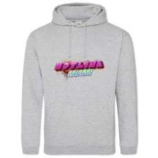 Hoodie with Print Hotline Miami Logo - 2XL grey
