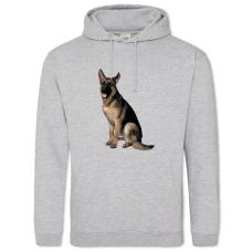 Hoodie with Print German Shepherd - 2XL grey
