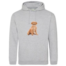 Hoodie with Print Cute Puppy - 2XL grey