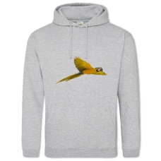 Hoodie with Print Parrot Blue And Yellow - 2XL grey